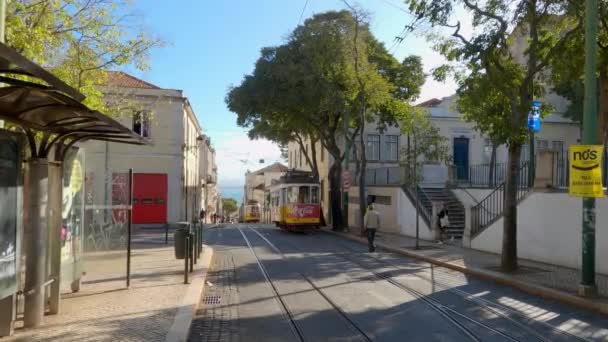 Tramway Historique Célèbre Lisbonne Lisbonne Portugal Novembre 2019 — Video