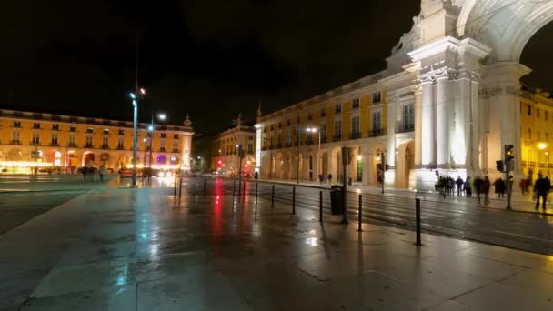 Лиссабон Ночью Хронометраж Lisbon Portugal Ноября 2019 Года — стоковое видео