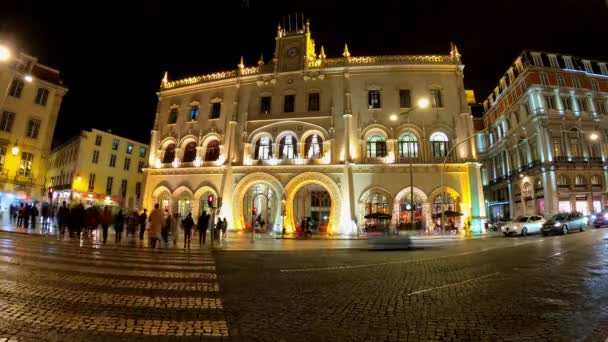 Lisbon City Night Timelapse Shot Lisbon Portugal November 2019 — Stok video