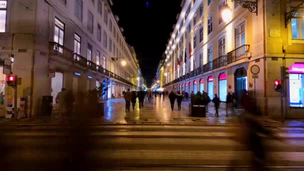 Lisboa Cidade Noite Timelapse Shot Lisboa Portugal Novembro 2019 — Vídeo de Stock