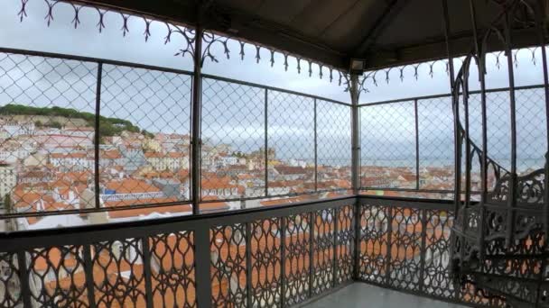 Vista Del Paisaje Urbano Lisboa Desde Arriba Imágenes Aéreas Aviones — Vídeos de Stock