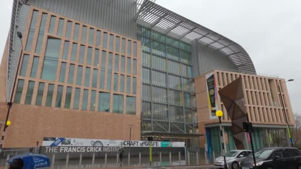 Francis Crick Institute London Pancras Wide Angle Shot Londyn Wielka — Wideo stockowe