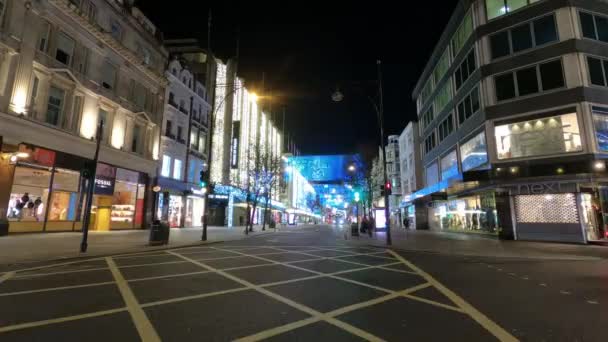 Timelapse shot Christmas at Oxford Street in London — 비디오