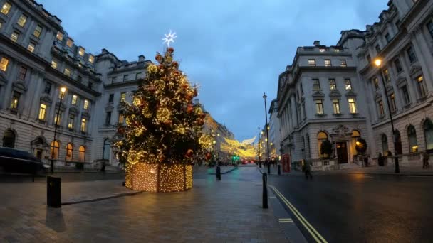 Weihnachtszeit in London - Zeitraffer — Stockvideo