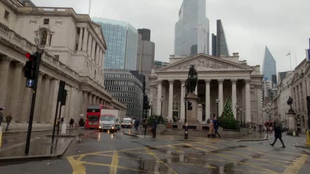 Timelapse girato nel distretto della City of London Bank - LONDRA, INGHILTERRA - 10 DICEMBRE 2019 — Video Stock