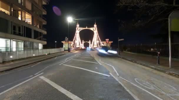 Timelapse opname van Albert Bridge in Londen — Stockvideo