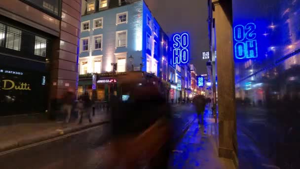 Soho y Carnaby London lapso de tiempo de disparo — Vídeos de Stock