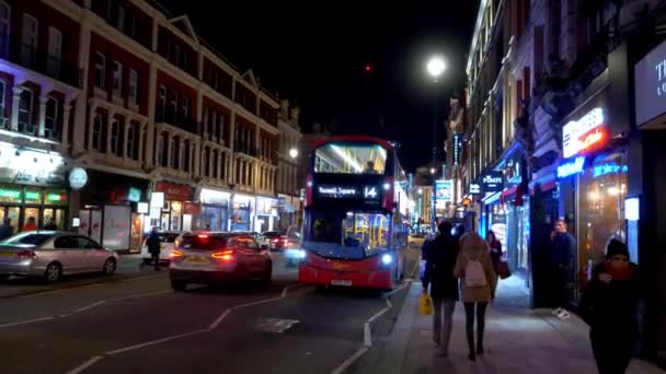 Shaftesbury avenue in London - London, England - December 11, 2019 — Αρχείο Βίντεο