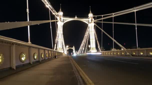 Хронологический снимок Альберт-моста в Лондоне — стоковое видео