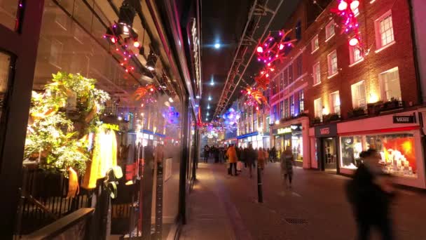 ロンドンのクリスマスショッピング-通りの時間の経過 — ストック動画