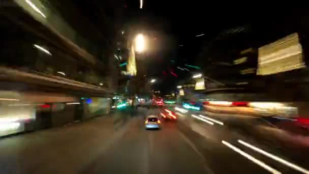Fahrt durch London - Zeitraffer in der Nacht — Stockvideo