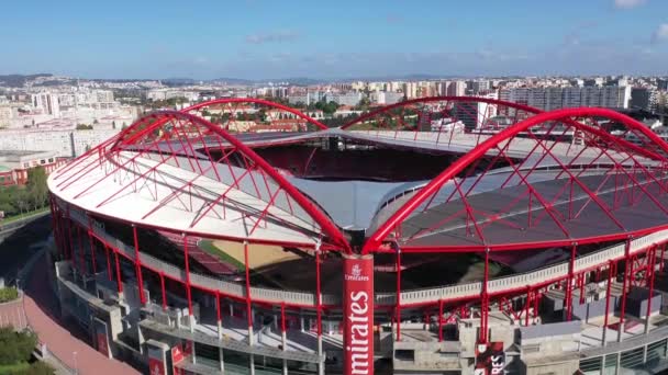 Flygfoto över Benfica Lissabons fotbollsarena - City of Lisbon, Portugal - 5 november 2019 — Stockvideo