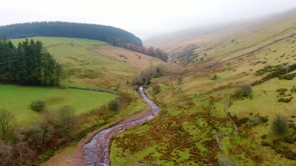 Brecon Beacons National Park Wales Aerial View Footage — Stock Video