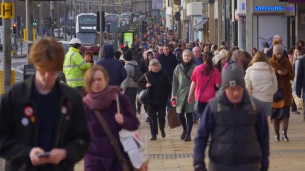 Princes Street Edinburgh Est Une Route Populaire Animée Edinburgh Royaume — Video