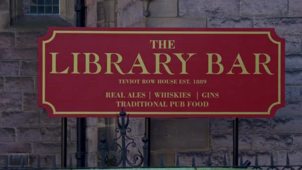 Bibliothek Bar Der Edinburgh Universität Edinburgh Vereinigtes Königreich Januar 2020 — Stockvideo