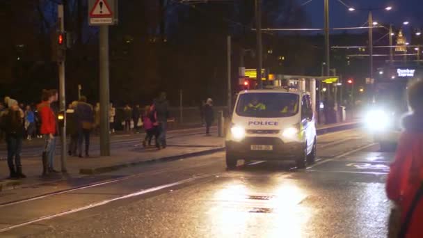 Policejní Vůz Službě Městě Edinburgh Edinburgh Velká Británie Ledna 2020 — Stock video