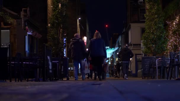 Rue Rose Édimbourg Nuit Edinburgh Royaume Uni Janvier 2020 — Video