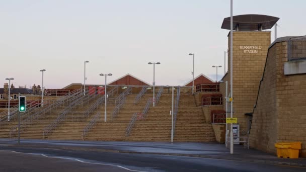 Murrayfield Straßenbahnstation Edinburgh Edinburgh Vereinigtes Königreich Januar 2020 — Stockvideo