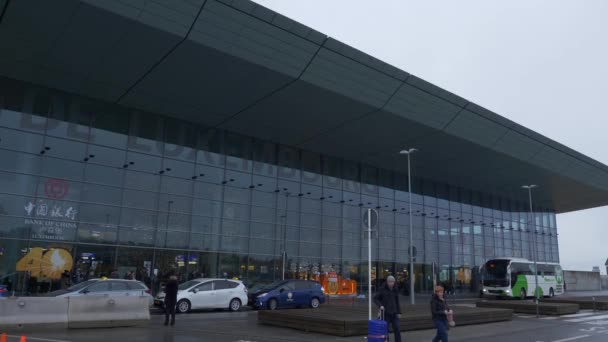 Flygplatsen Luxemburgs Terminalbyggnad Luxemburg Luxemburg Januari 2020 — Stockvideo