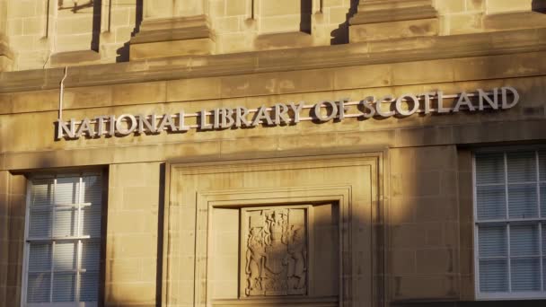 National Library Scotland Edinburgh Edinburgh Storbritannien Januari 2020 — Stockvideo