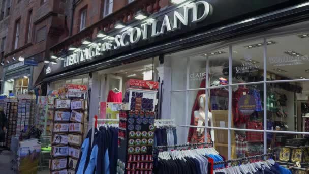 Heritage Scotland Boutique Souvenirs Édimbourg Edinburgh Royaume Uni Janvier 2020 — Video