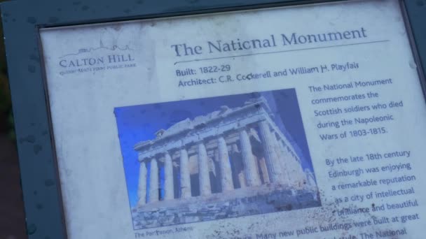 Monument National Sur Calton Hill Édimbourg Edinburgh Royaume Uni Janvier — Video