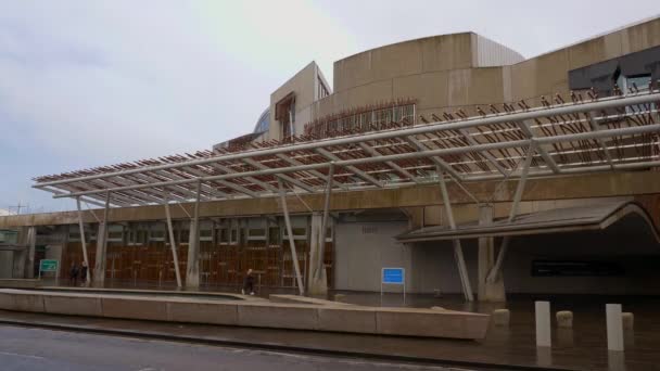 Будівля Парламенту Шотландії Единбурзі Едінбурі United Kingdom Січня 2020 — стокове відео