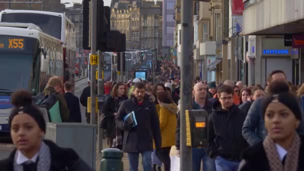 Princes Street Edinburgh Oblíbená Rušná Silnice Edinburgh Velká Británie Ledna — Stock video