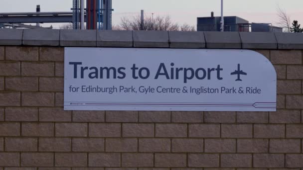 Tramvaje Letiště Edinburghu Edinburgh Velká Británie Ledna 2020 — Stock video