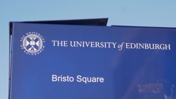 University Edinburgh Bristo Square Edynburg Wielka Brytania Stycznia 2020 — Wideo stockowe