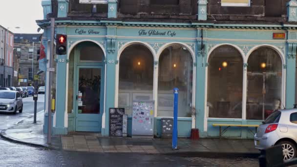 Hideout Cafe Edinburgh Εδιμβούργο Ηνωμένο Βασίλειο Ιανουαρίου 2020 — Αρχείο Βίντεο