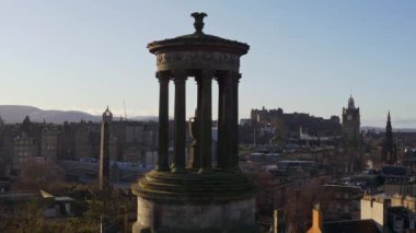 Panoramic view over Edinburgh from Calton Hill - travel footage