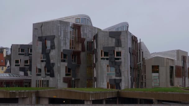 Budynek Szkockiego Parlamentu Edynburgu Edinburgh Zjednoczone Królestwo Styczeń 2020 — Wideo stockowe