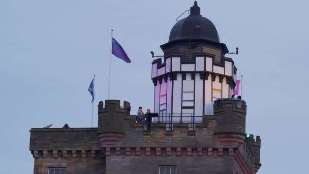 Camera Obscura Torre Observação Edimburgo Edinburgh Reino Unido Janeiro 2020 — Vídeo de Stock