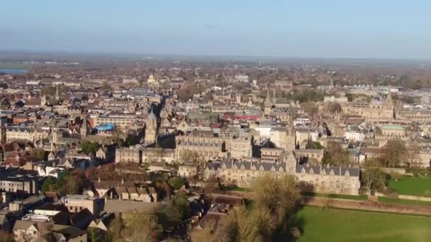 Città Oxford Christ Church University Vista Aerea Fotografia Aerea — Video Stock
