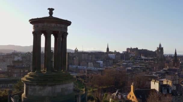 Kilátás Edinburgh Calton Hillből Utazási Felvételek — Stock videók