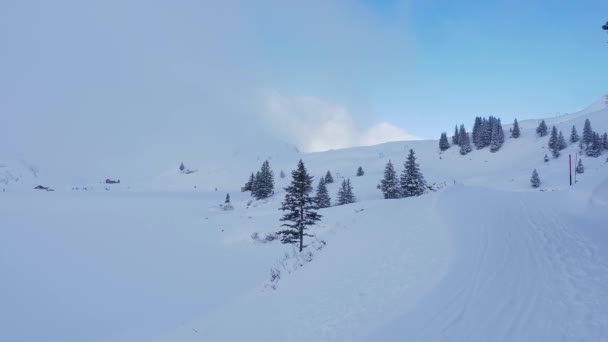 Mooie Skigebieden Pisten Zwitserse Alpen Reisbeelden — Stockvideo