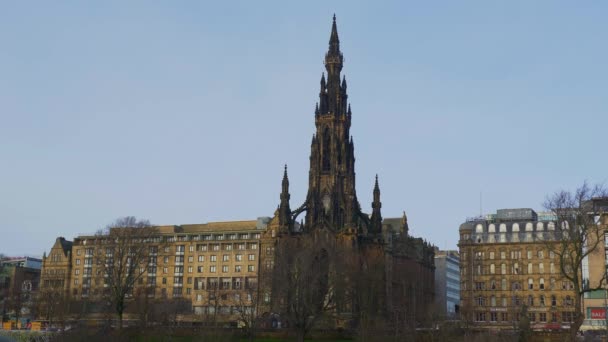 Scotts Monument Edinburgh Edinburgh Velká Británie Ledna 2020 — Stock video