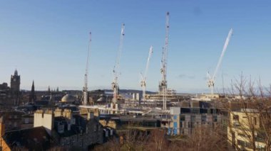 Panoramic view over Edinburgh from Calton Hill - travel footage