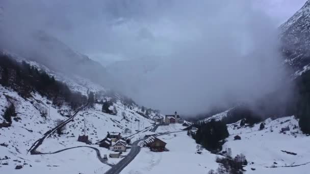 Les Alpes Suisses Hiver Survol Magnifiques Montagnes Neige Images Aériennes — Video