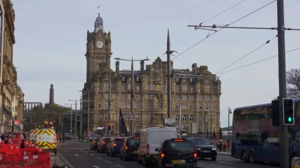 Balmoral Hotel Princes Street Edinburgh Edinburgh Großbritannien Januar 2020 — Stockvideo