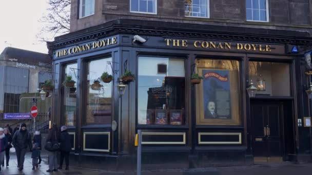 Pub Conan Doyle Edimburgo Edimburgo Reino Unido Enero 2020 — Vídeos de Stock