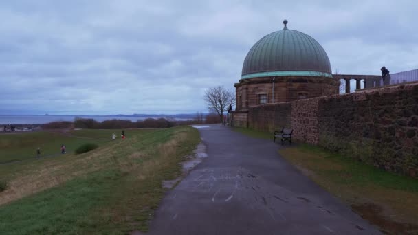 Observationsorganet Vid Calton Hill Edinburgh Edinburgh Storbritannien Januari 2020 — Stockvideo