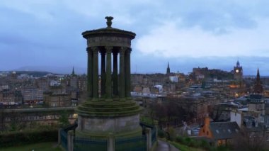 Panoramic view over Edinburgh in the evening