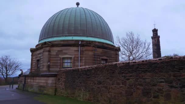 Edinburgh Daki Calton Hill Gözlemevi Edinburgh Birleşik Krallık Ocak 2020 — Stok video
