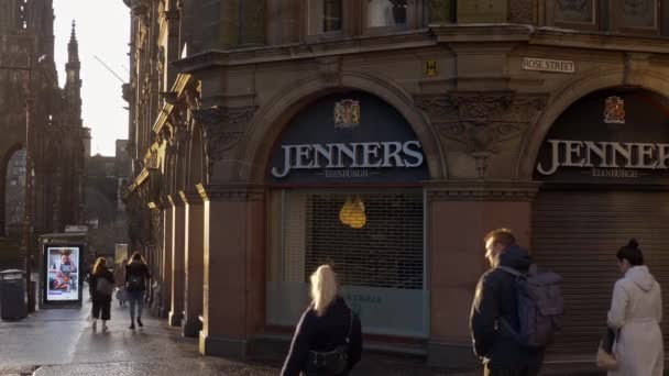 エディンバラの有名なジェンナーズ店 イギリス エディンバラ 2020年1月10日 — ストック動画