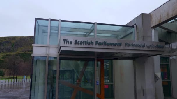 Здание Шотландского Парламента Эдинбург Великобритания Января 2020 Года — стоковое видео