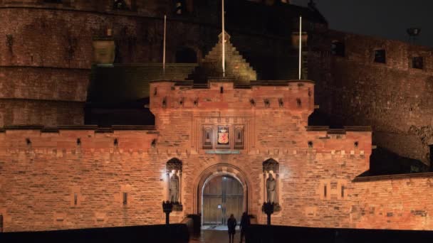 Edinburgh Şatosu Güzel Gece Manzarası Edinburgh Ngiltere Ocak 2020 — Stok video