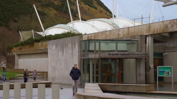 Palazzo Del Parlamento Scozzese Edimburgo Edinburgh Regno Unito Gennaio 2020 — Video Stock