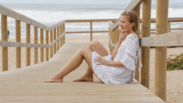 Jonge Sexy Vrouw Het Strand Reizen Fotografie — Stockfoto